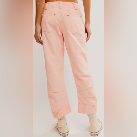 Free People SUPERSONIC SLIM PANT  IN CORAL PINK - Picture 2 of 8